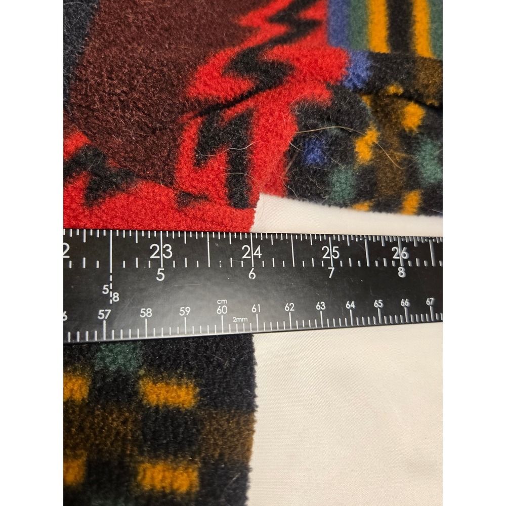 Polartec Fleece Pullover Mens XL Red Southwestern Geometric Excellent Snap Neck - Picture 7 of 7